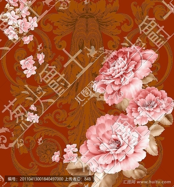 富貴花卉圖案設(shè)計(jì)