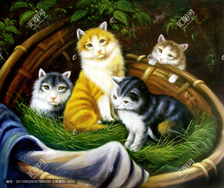 油畫貓瞇圖