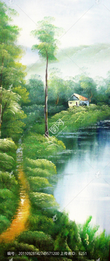 手繪風(fēng)景油畫