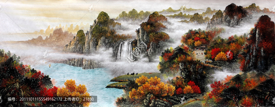 國(guó)畫秋景山水畫