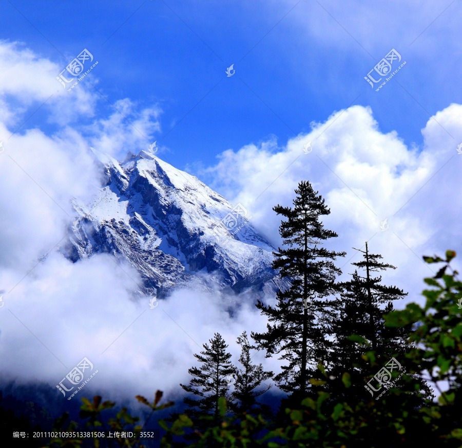 九寨沟风光,雪山