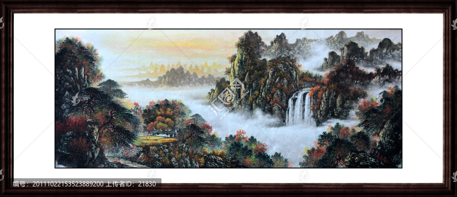 國(guó)畫秋景山水畫