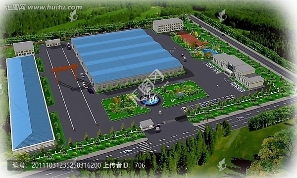 廠區(qū)景觀規(guī)劃鳥瞰圖