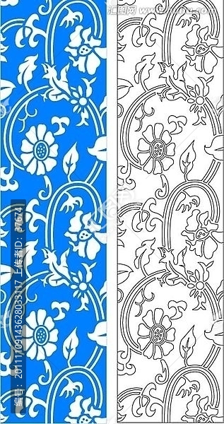 雕花隔斷,屏風(fēng)背景花條類雕刻圖