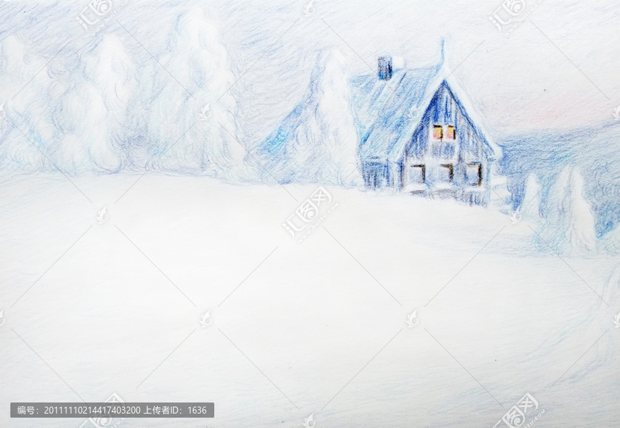 手繪雪景