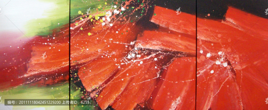 漂亮的油畫三拼圖
