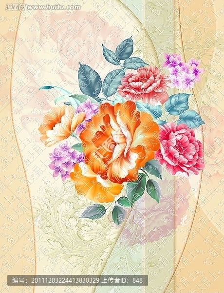 蔥頭爵士花卉圖案素材