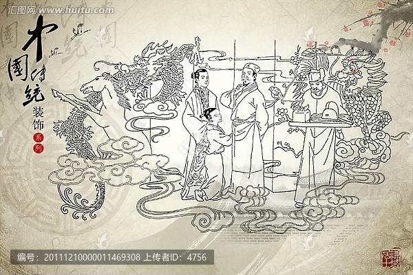 春節(jié)背景宣傳海報(bào)年畫裝飾設(shè)計(jì)