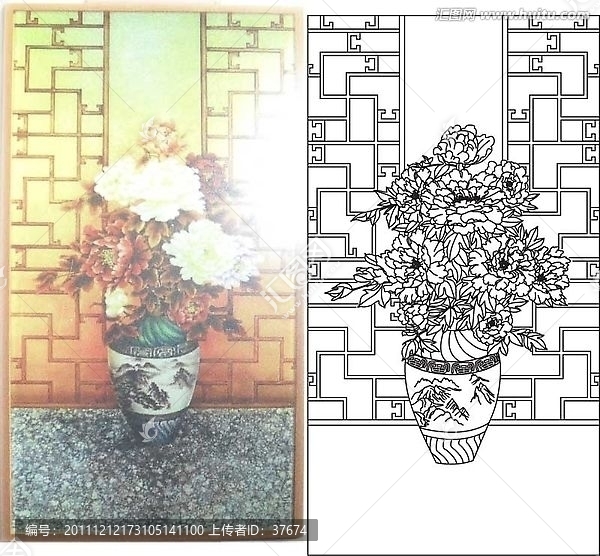 單線雕刻圖