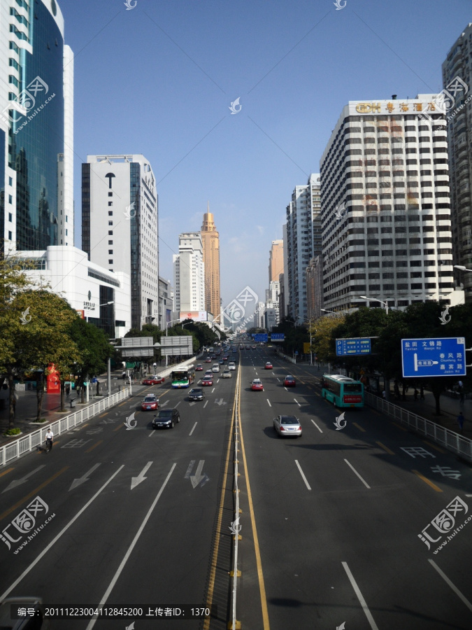 深圳建筑群,马路,车流,现代城市