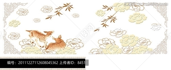 動物,,瓷片腰線花片（通道分色）