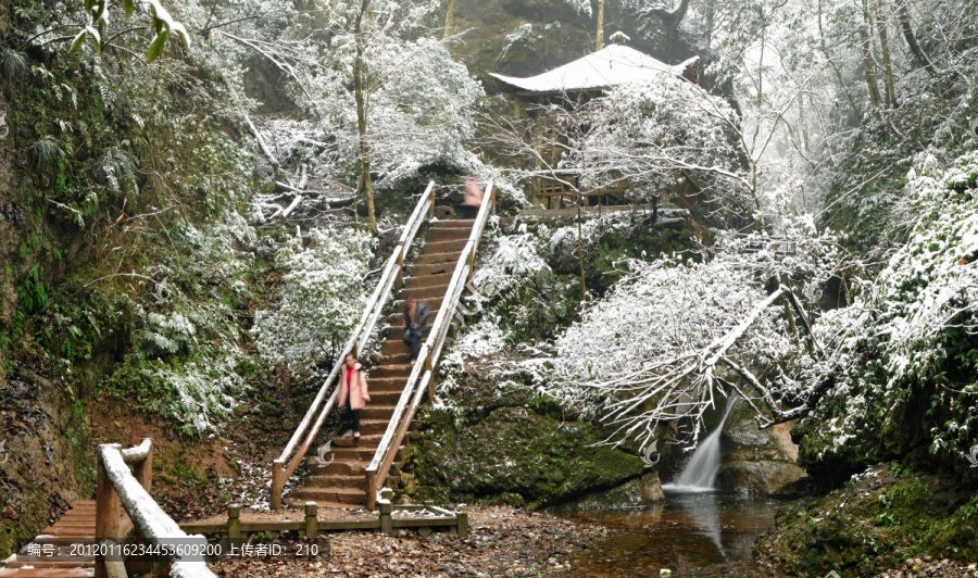 游道雪景大画幅