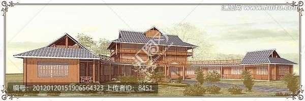 小木屋,瓷片腰線花片（通道分色）