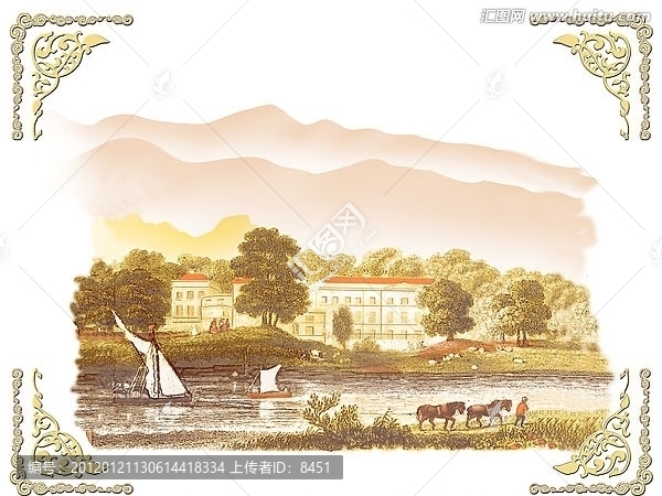 風(fēng)景,,瓷片腰線花片（通道分色）