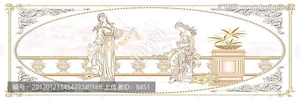 美女,瓷片腰線花片（通道分色）