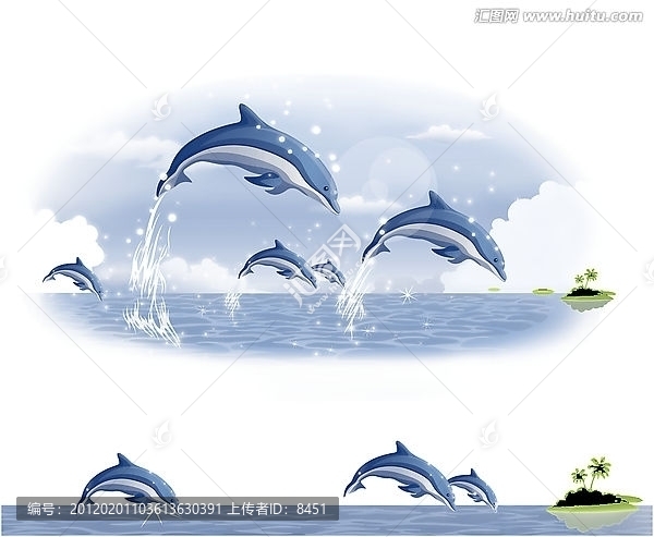 鯨魚(yú),瓷片腰線花片（通道分色）