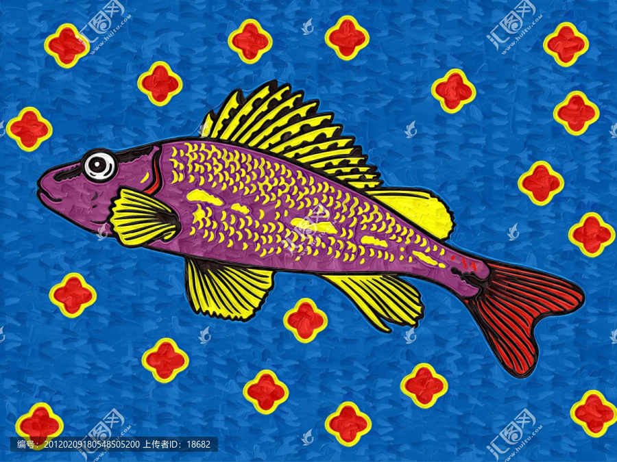 油畫,魚