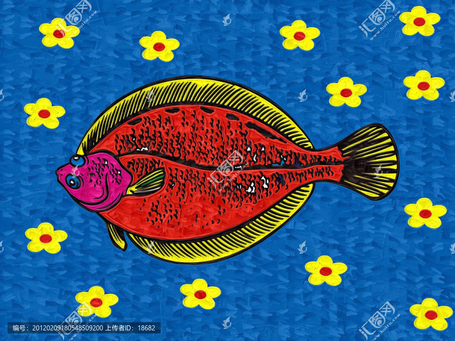 油畫,魚