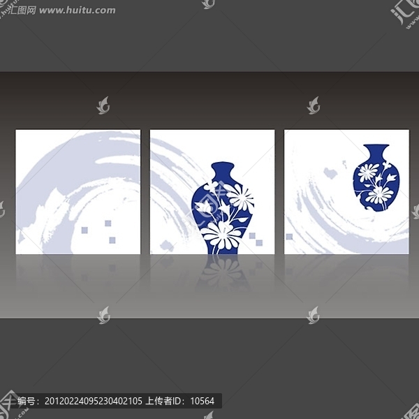 無框裝飾畫,水墨青花