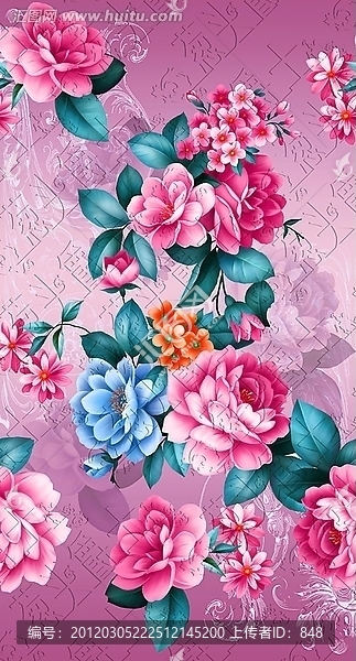 蔥頭爵士花卉圖案素材