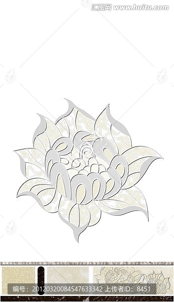 花,瓷片腰線(xiàn)花片（通道分色）