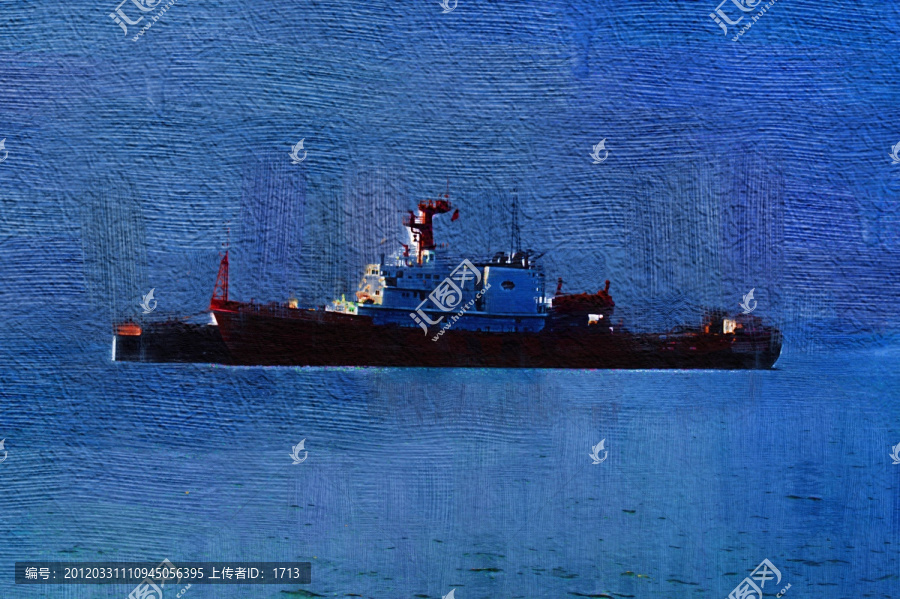 運(yùn)船,油畫(huà)（未分層）