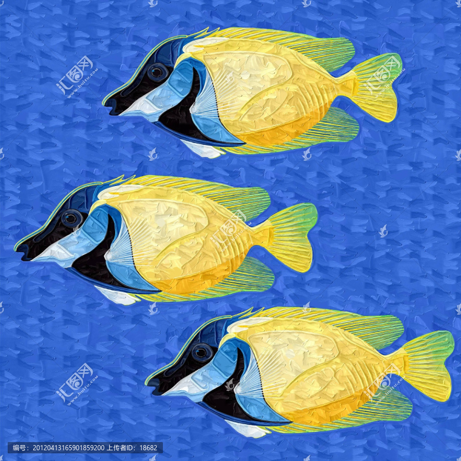 裝飾畫,無框畫,油畫,魚