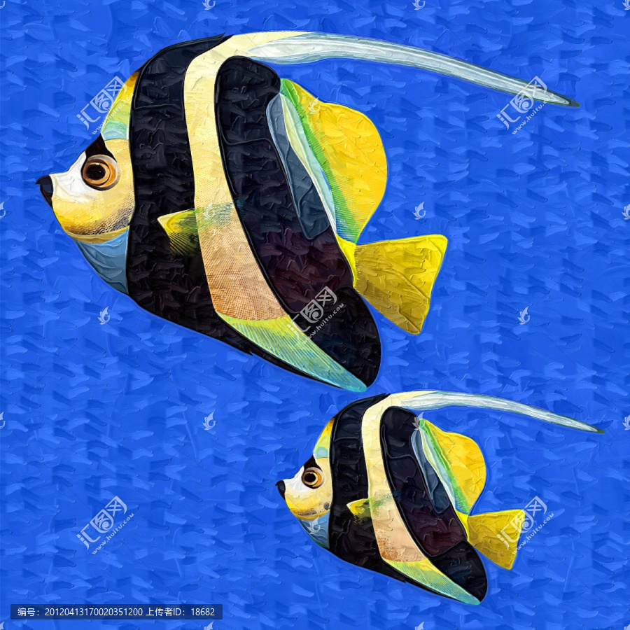 裝飾畫,無(wú)框畫,油畫,魚