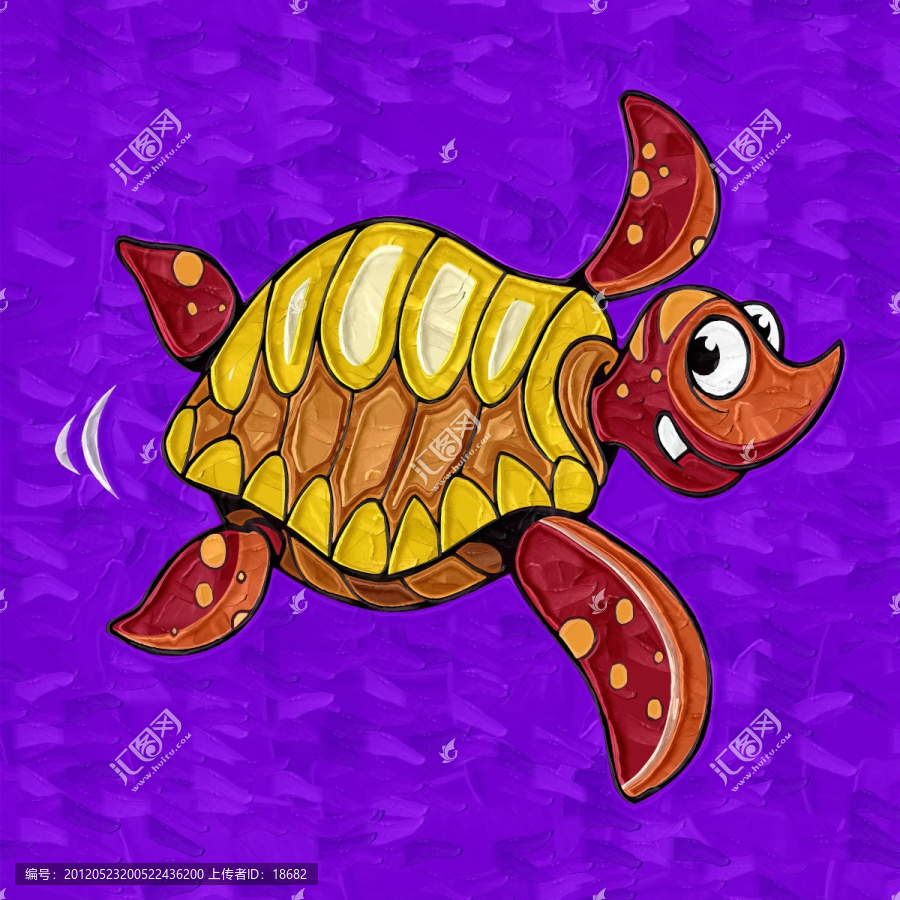 裝飾畫,無框畫,油畫,海龜