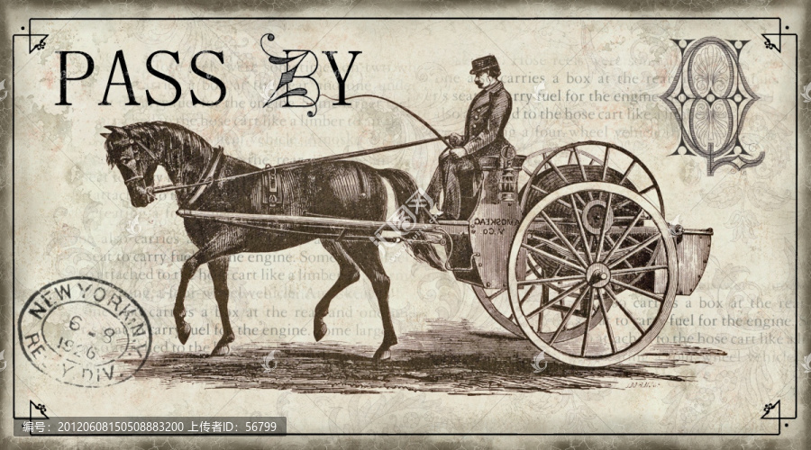 無框畫,老爺車,馬車,歐美風格