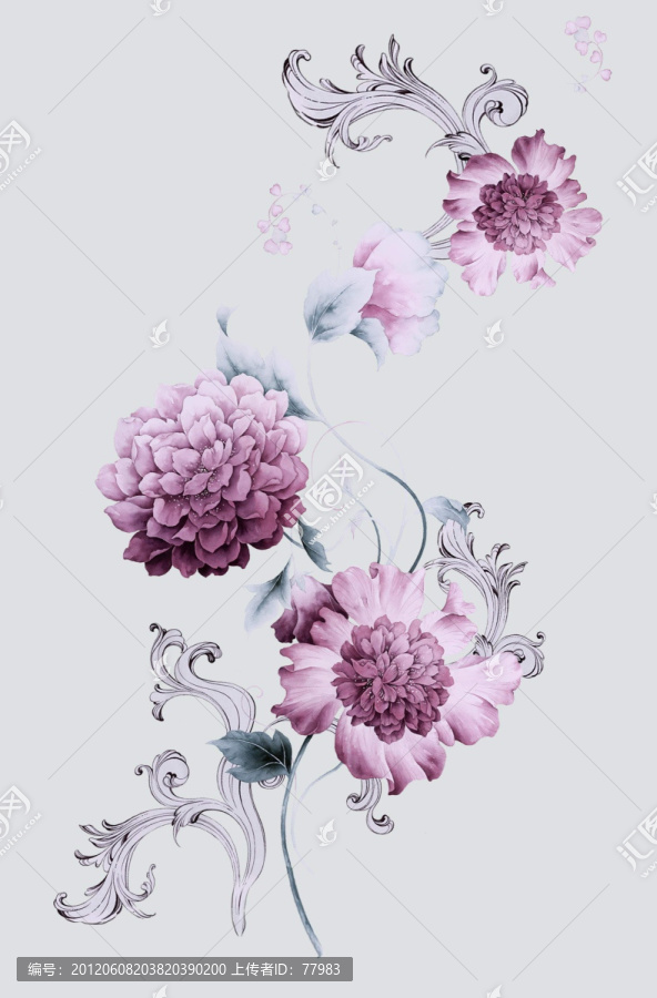 手繪花卉圖案（未分層）