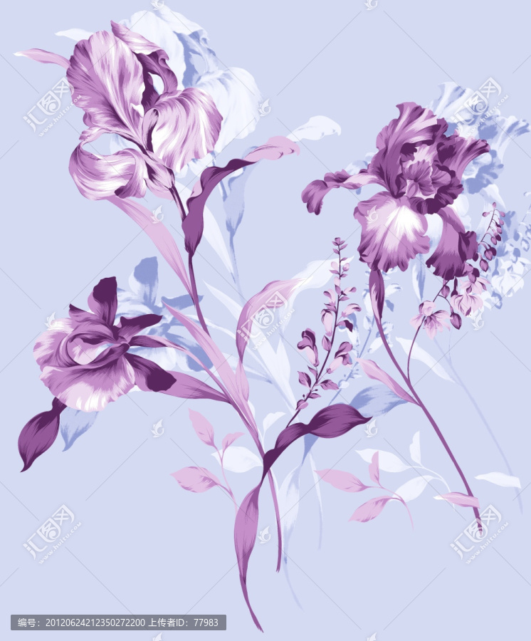 抽象花卉（主體花卉未分層）