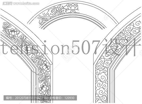 浮雕門框CAD