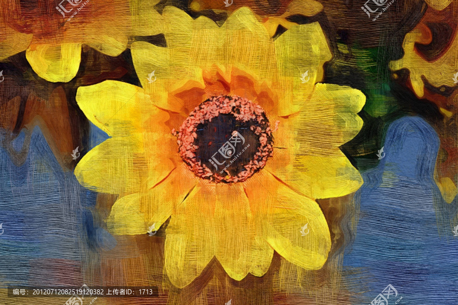 小太陽花,油畫