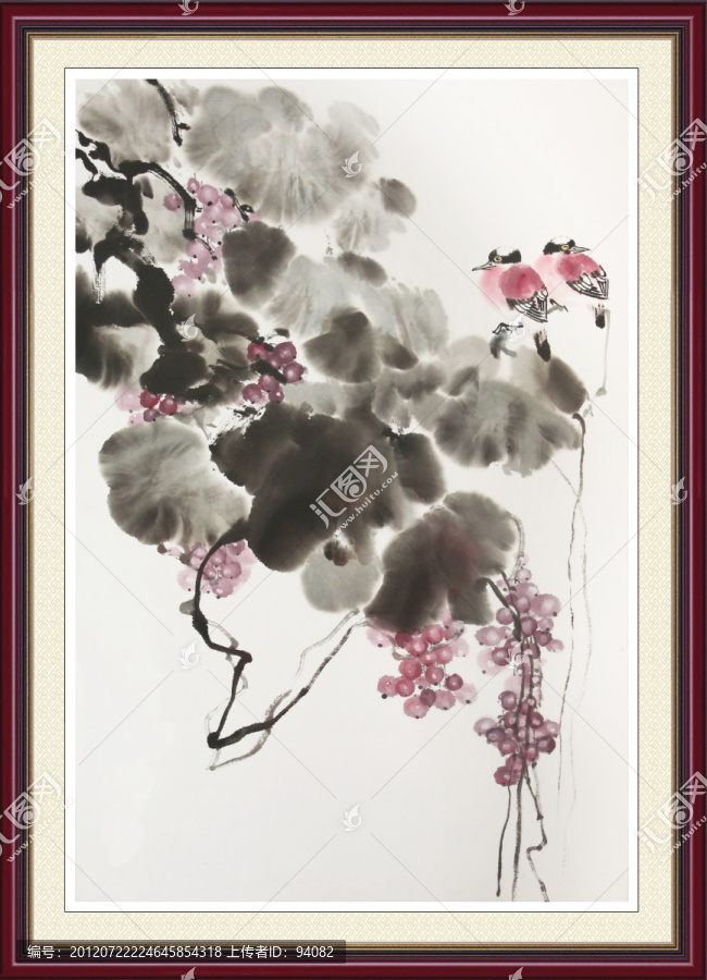 寫意,葡萄小鳥,白頭偕老
