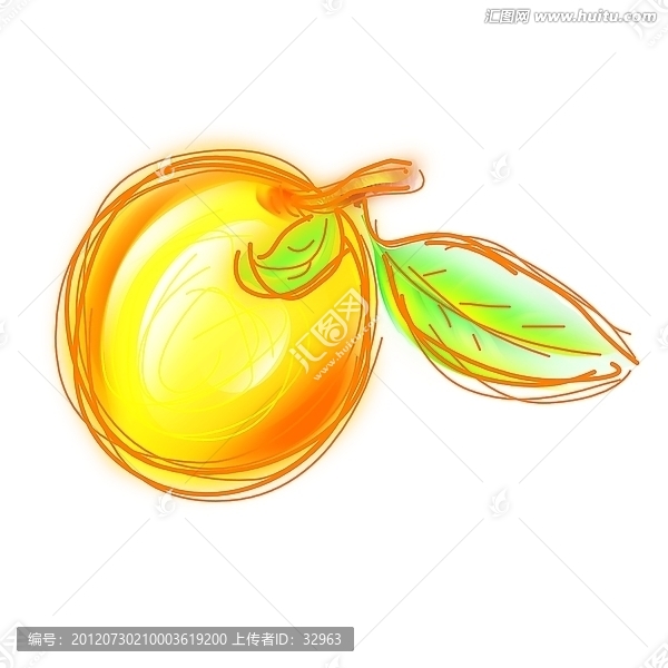 抽象杏子水果插畫
