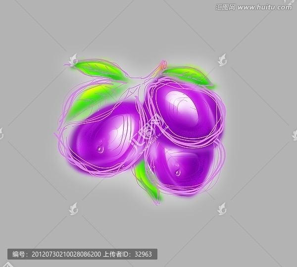 西梅抽象水果插畫(huà)