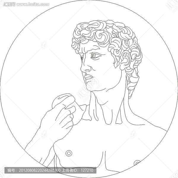 裝飾畫雕刻矢量圖,大衛(wèi)雕像