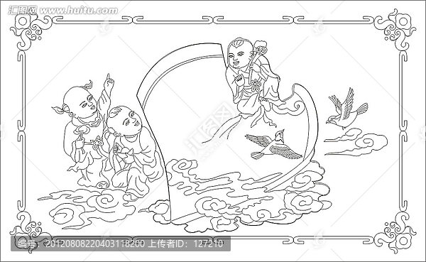 裝飾畫(huà)雕刻矢量圖