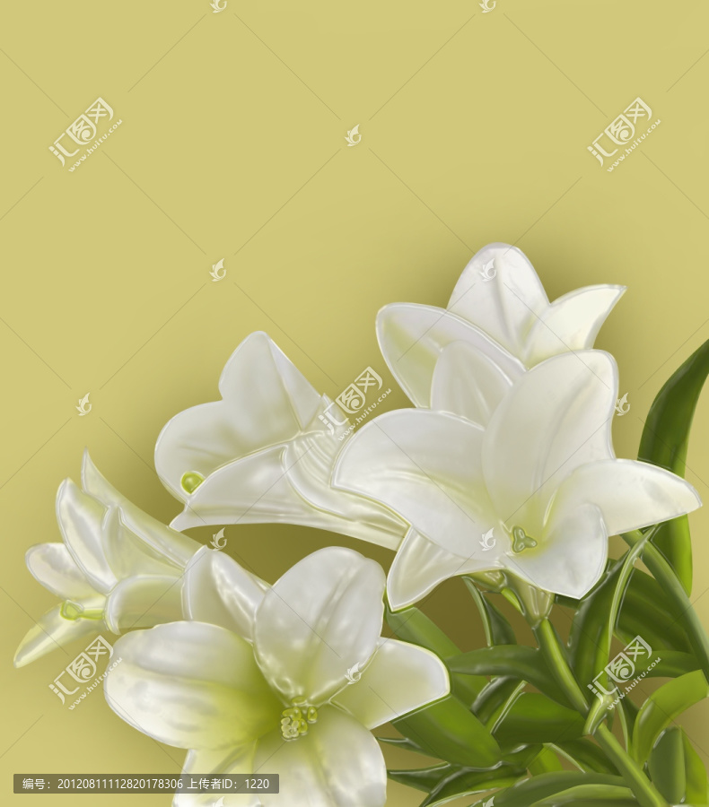 無框裝飾畫,百合花