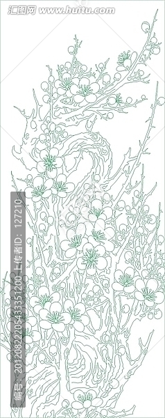 矢量圖線條圖雕刻圖,梅花