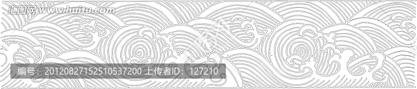 腰線雕刻圖線條圖矢量圖,歐式花紋,波浪紋