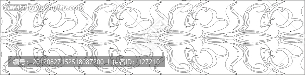 腰線雕刻圖線條圖矢量圖,歐式花紋,背景墻