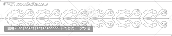 腰線雕刻圖線條圖矢量圖,歐式風(fēng)格花朵圖案