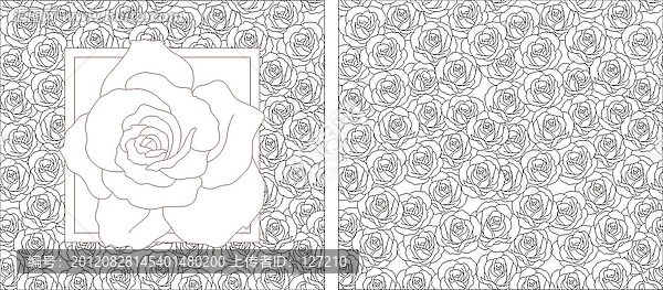 玻璃雕刻圖矢量圖線條圖,玫瑰