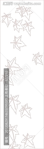 玻璃雕刻圖矢量圖線條圖,楓葉