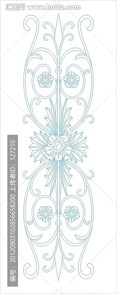 藝術(shù)玻璃雕刻圖矢量圖線條圖,歐式花紋