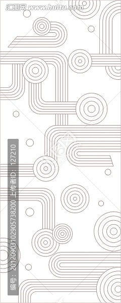 藝術(shù)玻璃雕刻圖矢量圖線條圖,同心圓