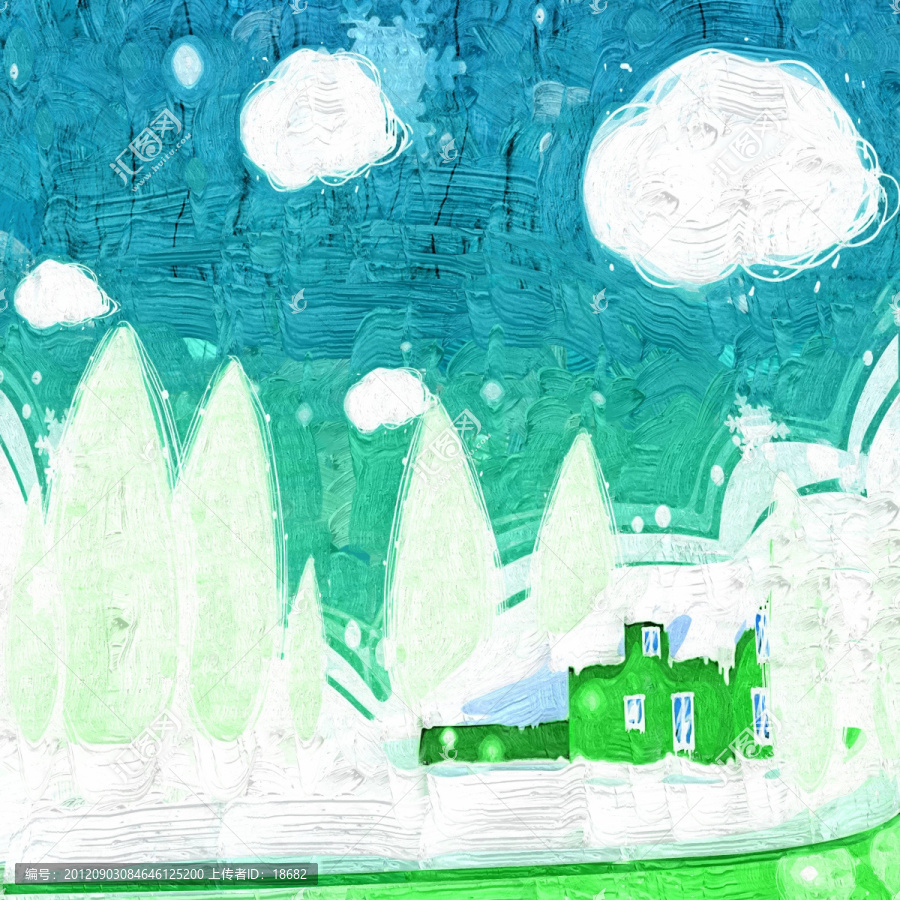 裝飾畫,無框畫,油畫,雪景