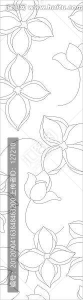 玻璃文化藝術(shù)玻璃雕刻圖矢量圖線條圖,簡單花朵圖紋